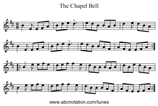 Chapel Bell, The - staff notation