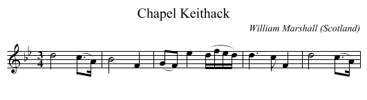 Chapel Keithack - staff notation