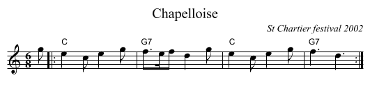 Chapelloise - staff notation