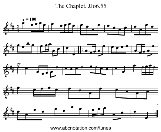 Chaplet. JJo6.55, The - staff notation