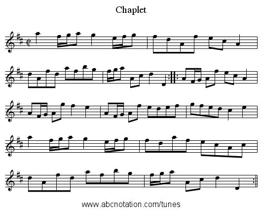Chaplet - staff notation