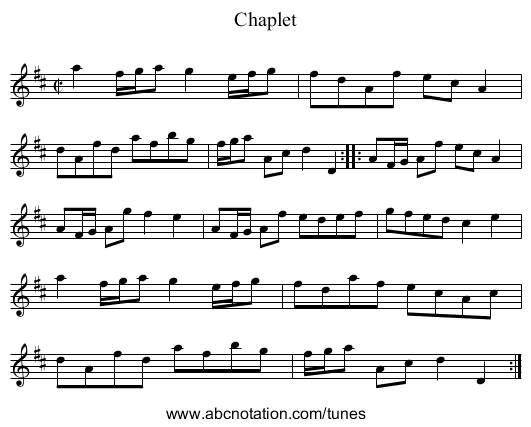 Chaplet - staff notation