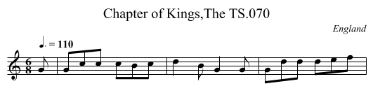 Chapter of Kings,The TS.070 - staff notation
