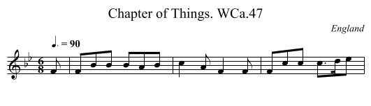 Chapter of Things. WCa.47 - staff notation