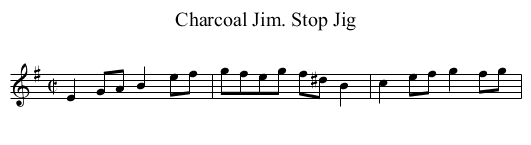 Charcoal Jim. Stop Jig - staff notation
