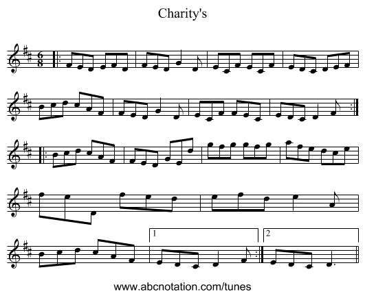 Charity's - staff notation
