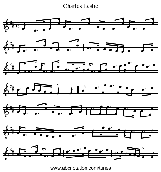 Charles Leslie - staff notation