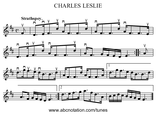CHARLES LESLIE - staff notation