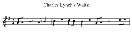 Charles Lynch's Waltz - staff notation