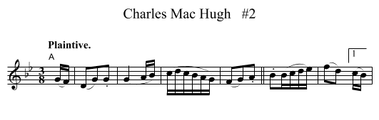 Charles Mac Hugh   #2 - staff notation