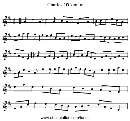 Charles O'Connor - staff notation