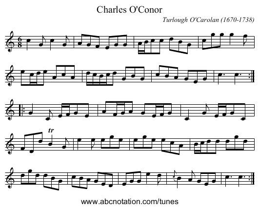 Charles O'Conor - staff notation