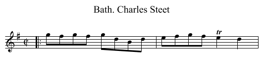 Charles Steet, Bath. - staff notation