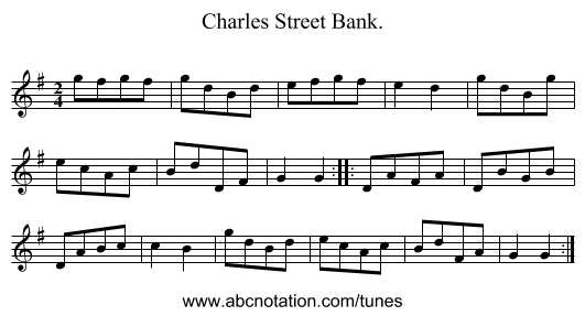 Charles Street Bank. - staff notation