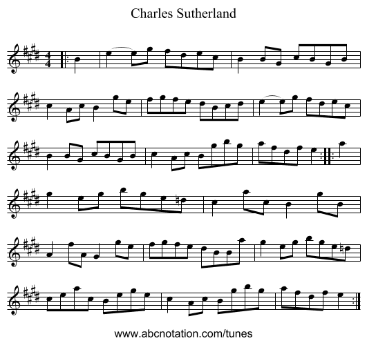 Charles Sutherland - staff notation