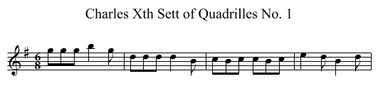 Charles Xth Sett of Quadrilles No. 1 - staff notation