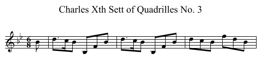 Charles Xth Sett of Quadrilles No. 3 - staff notation