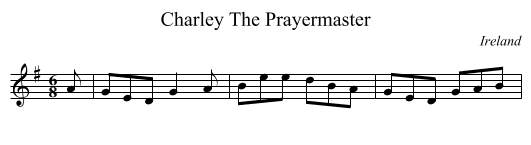 Charley The Prayermaster - staff notation