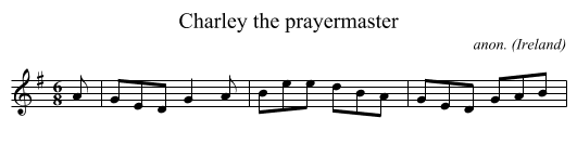 Charley the prayermaster - staff notation
