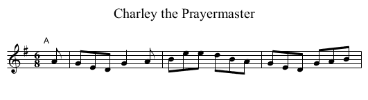 Charley the Prayermaster - staff notation