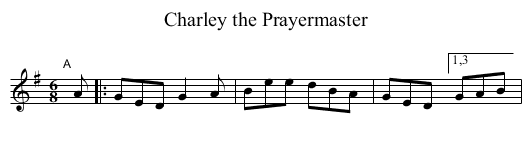 Charley the Prayermaster - staff notation