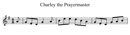 Charley the Prayermaster - staff notation