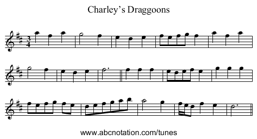 Charley’s Draggoons - staff notation