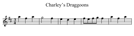Charley’s Draggoons - staff notation