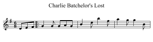 Charlie Batchelor's Lost - staff notation