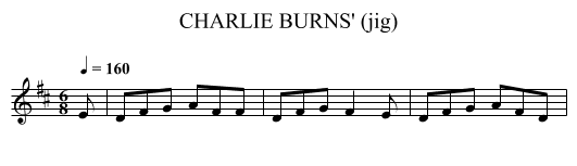 CHARLIE BURNS' (jig) - staff notation