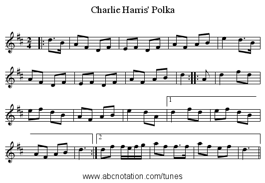 Charlie Harris' Polka - staff notation