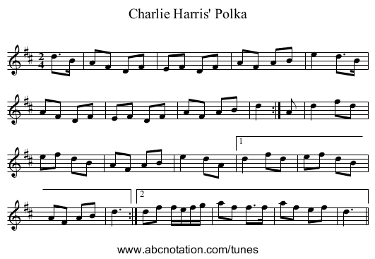 Charlie Harris' Polka - staff notation