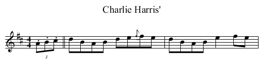 Charlie Harris' - staff notation
