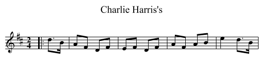 Charlie Harris's - staff notation
