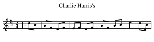 Charlie Harris's - staff notation