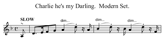 Charlie he's my Darling.  Modern Set. - staff notation