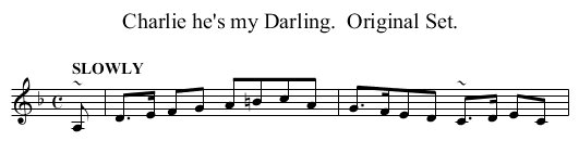 Charlie he's my Darling.  Original Set. - staff notation