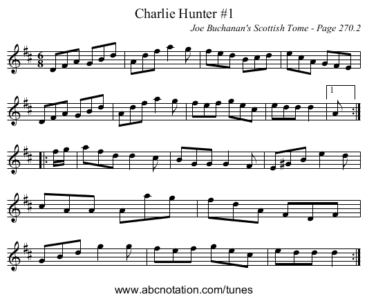 Charlie Hunter #1 - staff notation