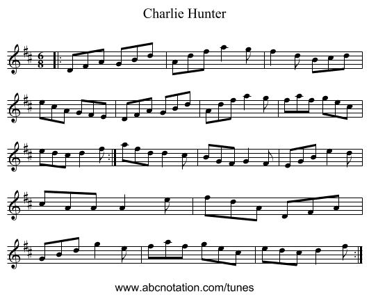 Charlie Hunter - staff notation