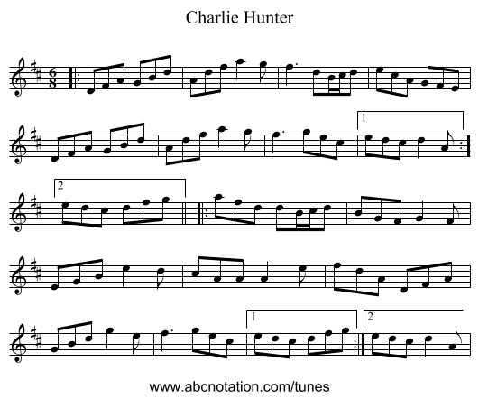 Charlie Hunter - staff notation