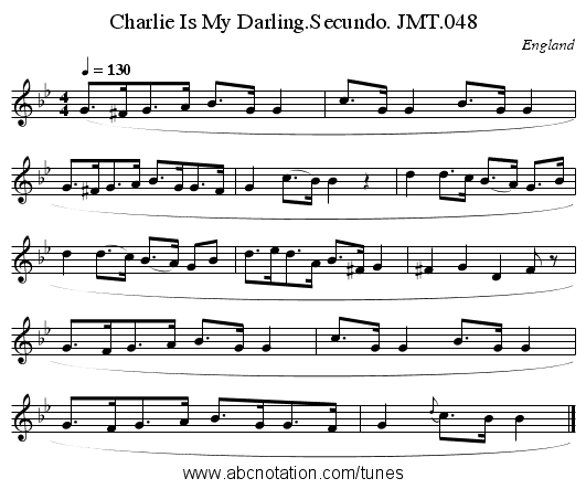 Charlie Is My Darling.Secundo. JMT.048 - staff notation