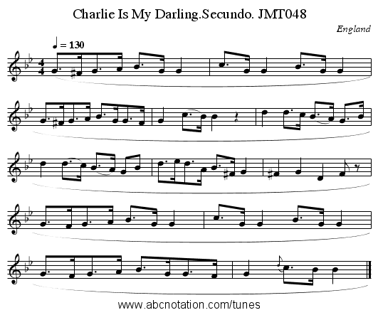 Charlie Is My Darling.Secundo. JMT048 - staff notation