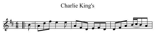 Charlie King's - staff notation