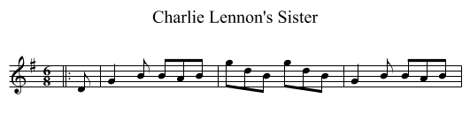 Charlie Lennon's Sister - staff notation