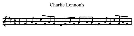 Charlie Lennon's - staff notation