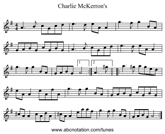 Charlie McKerron's - staff notation