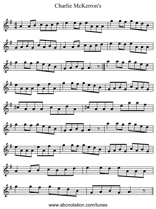Charlie McKerron's - staff notation