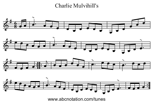 Charlie Mulvihill's - staff notation