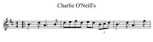 Charlie O'Neill's - staff notation