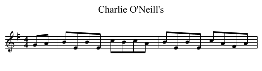 Charlie O'Neill's - staff notation
